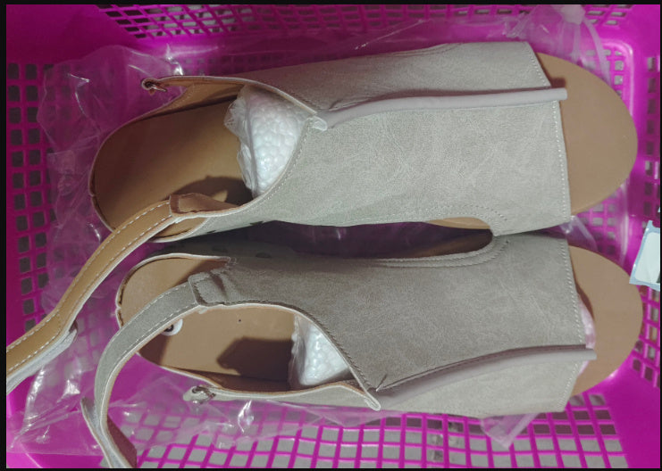 Sandales Compensées à Rivets Femme